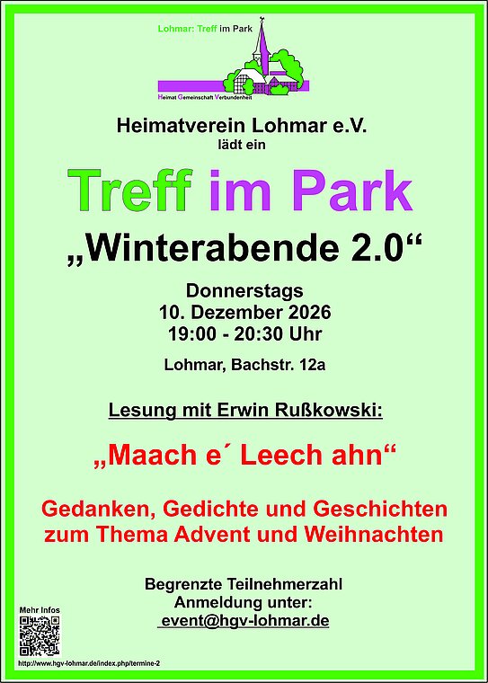 Winterabend: "Maach e´Leech ahn"